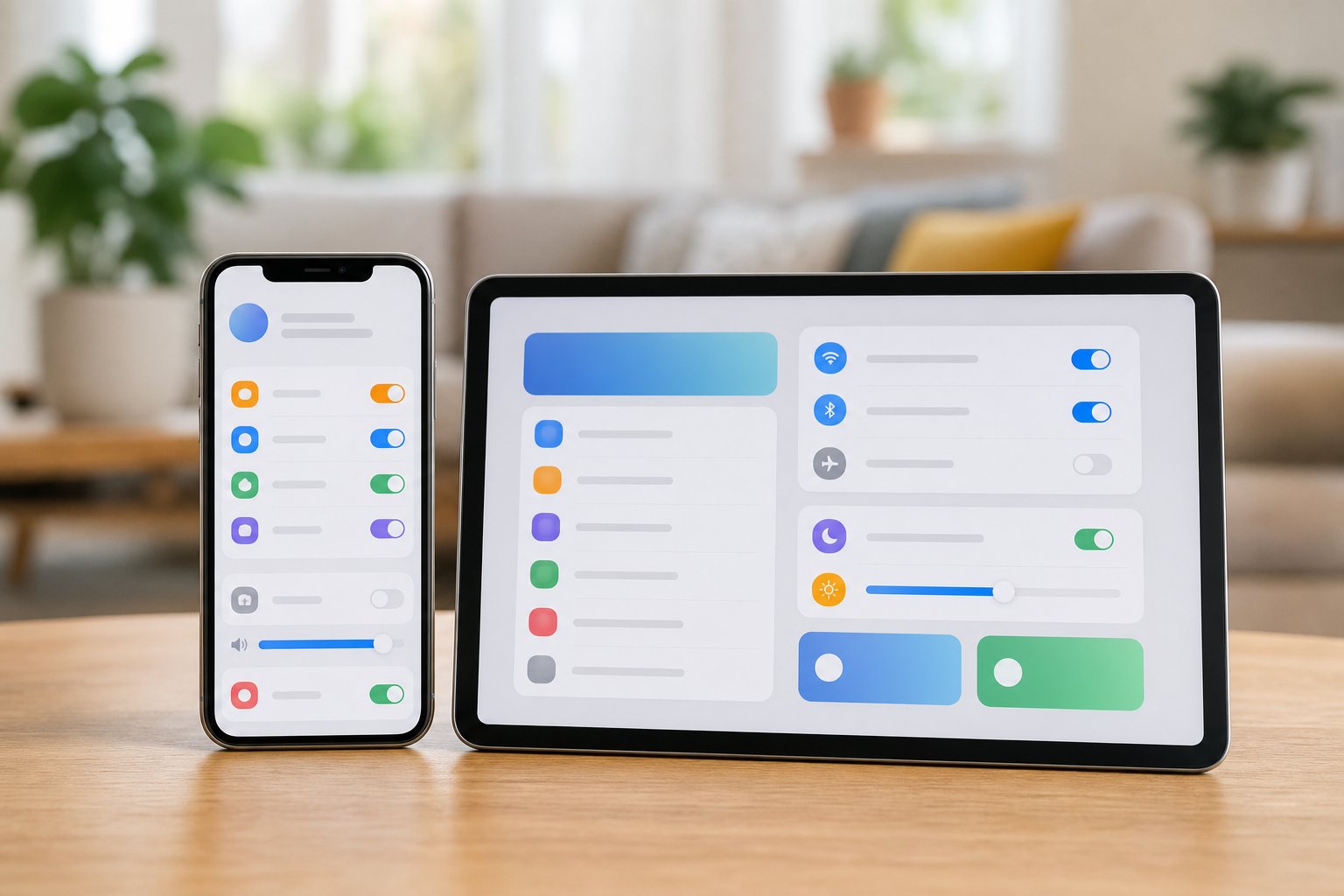 Phone and tablet showing easy-to-follow settings